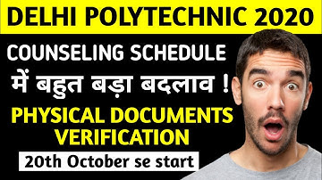 CET DELHI 2020 | Delhi Polytechnic 2020 | Delhi Polytechnic Documents Verification Date announced