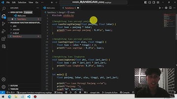 Membuat program function untuk menghitung luas persegi panjang,luas segitiga dan luas lingkaran