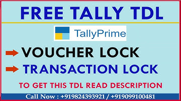 FREE TDL FOR ALL VOUCHERS LOCK IN TALLY | TRANSACTIONS LOCK IN ONE CLICK | LOCK FINALIZED ENTRIES
