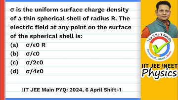σ is the uniform surface charge density of a thin spherical shell of radius R. The electric field at
