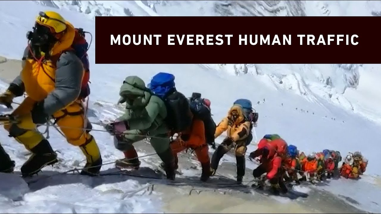 Human traffic jams on Mount Everest YouTube