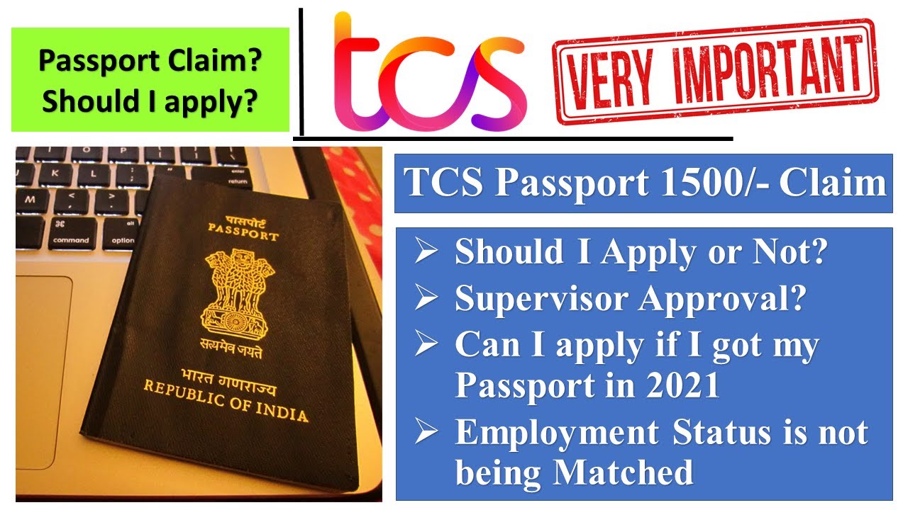 TCS Passport Fees Claim 1500rs How to Apply for Reimbursement 2022