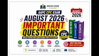 CPC Medical coding August 2026 Important Questions | Medical Coding Most Expected #medicalcoding 