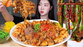 ASMR MUKBANG | Fume's Spicy Numbing Stir-fry Hot Pot (Ma La Xiang Guo) ❤️‍🔥 Spicy Chili Kimchi