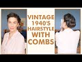 1940's style Vintage pin up UPDO tutorial || Fitfully VIntage