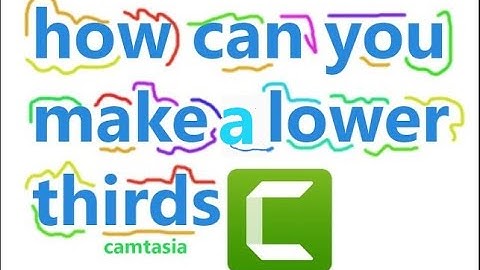 How to Make a Camtasia 9  Professional lower thirds Video