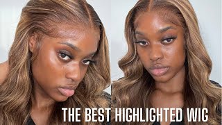 THE BEST HIGHLIGHTED WIG | EASY FRONTAL WIG INSTALL FT WEST KISS HAIR