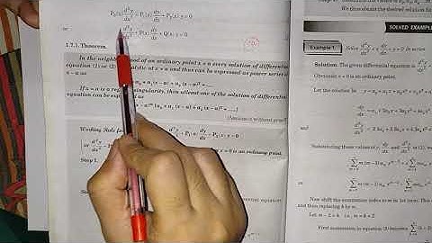 Exesitance of power series solution || lec-1(1.4) || Special functions and I.T || B.Sc 2nd year