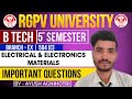 Electrical & Electronic Materials Important Questions | EX-504(C) | RGPV Exam 2025 |