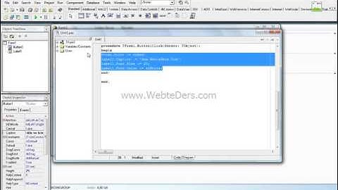 Delphi Form işlemleri ve Yazı Stilleri - Delphi Dersleri