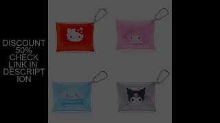 Cute Pvc Jelly Zero Wallet Transparent Kuromi Card Bag Storage Bag with Mountaineering Buckle Gifts