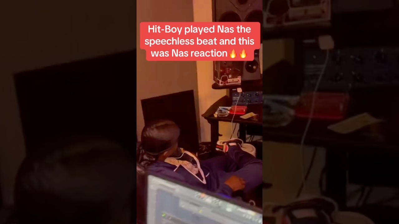Hit-Boy played Nas the speechless beat and this was Nas reaction🔥🔥