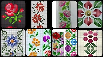 Flower graph pattern ideas/Dusuti graph design/Cross stitch graph design images/