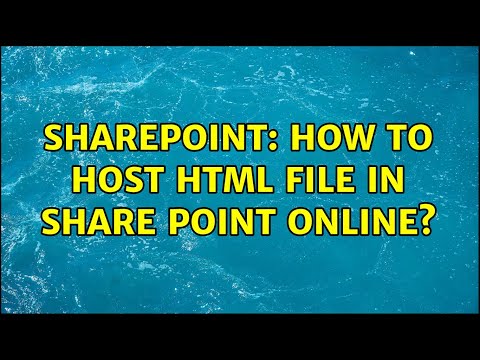 Sharepoint: How to host html file in share point online?