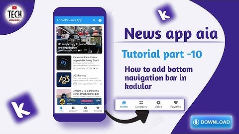 How to add bottom navigation bar in Kodular | News app aia #kodular #developer