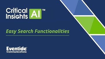Easy Search Functionalities | Critical Insights AI