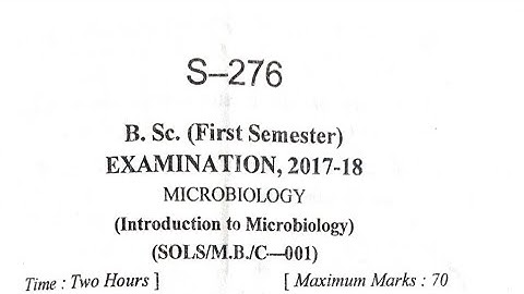 question paper | Bsc first sem | Introduction to Microbiology