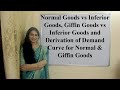 Normal Goods/ Inferior Goods/ Giffin Goods &amp; Derivation of Demand Curve for Normal &amp; Giffin Goods