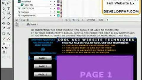 Flash CS3 ActionScript Simple Website Gallery With Easing - Tutorials For Beginners