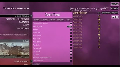 [MW2/NPEB00731] ZeroTwo V3 Sprx Non-Host Mod Menu [Cex-Dex-Hen]