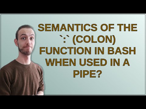 Unix: Semantics of the : (colon) function in Bash when used in a pipe?