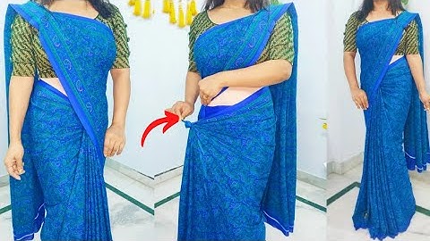 Crepe silk saree draping tutorial for office going girls/women | Saree draping in simple & easy step