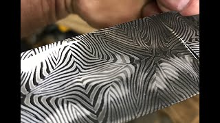 Tassellating Mosaic Damascus Hunter Knives part 2