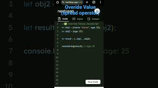 😎 Overide value syntax (spread operator) in javascript