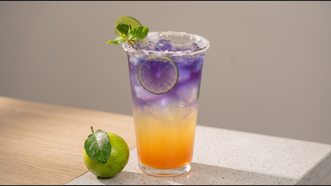 Soda Chanh Mật Ong Hoa Đậu Biếc Phân Tầng