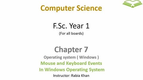 FSc Computer Science Book 1, CH 7, LEC 107: Mouse And Keyboard Events In WOS