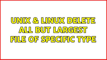 Unix & Linux: Delete all but largest file of specific type (3 Solutions!!)