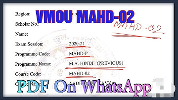 VMOU MA Hindi Previous MAHD-02 Assignment 2021-22 || SikSha Gram