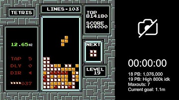 NES Tetris Level 19 Start 976,860