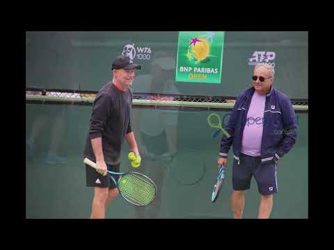 Sofia Kenin, Papa Kenin and Michael Joyce at Indian Wells