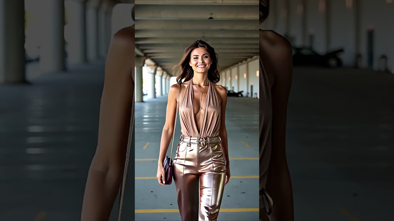 Rose Gold Runway ✨ Metallic Parking Garage Strut  
