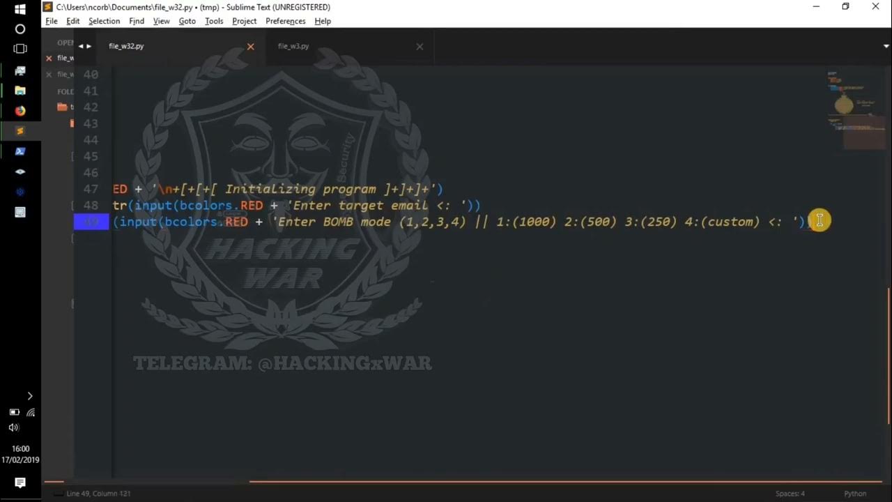 Python development of an email bomber youtube