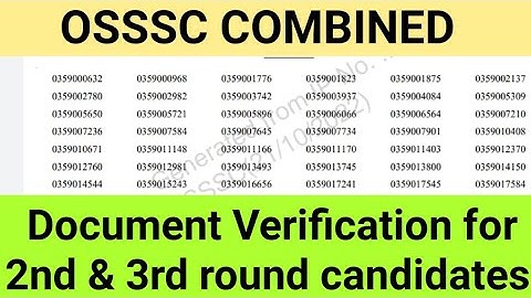 Osssc combined document verification