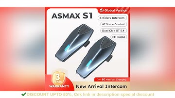 ASMAX S1 Helmet Intercom Global Version Motorcycle Mesh Group Intercom Voice Control Multi-audio Blu