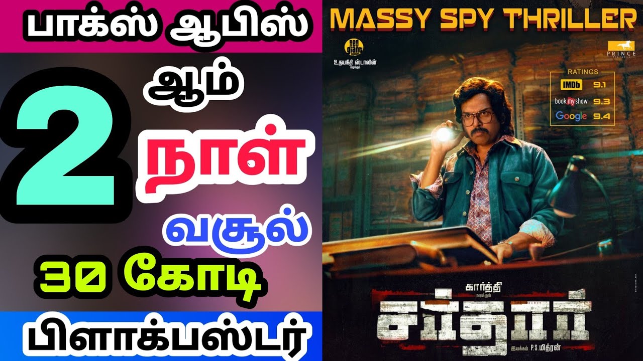 Sardar Tamil Movie 2nd Day Worldwide Box office [Sardar SecondDay Collection ] Day 2 - Karthi