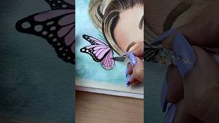 using glass pen with watercolor - do you like it ✨🦋