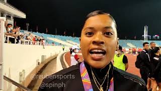Kayla Richardson on winning gold in the women's 100m of the 31st Southeast Asian Games