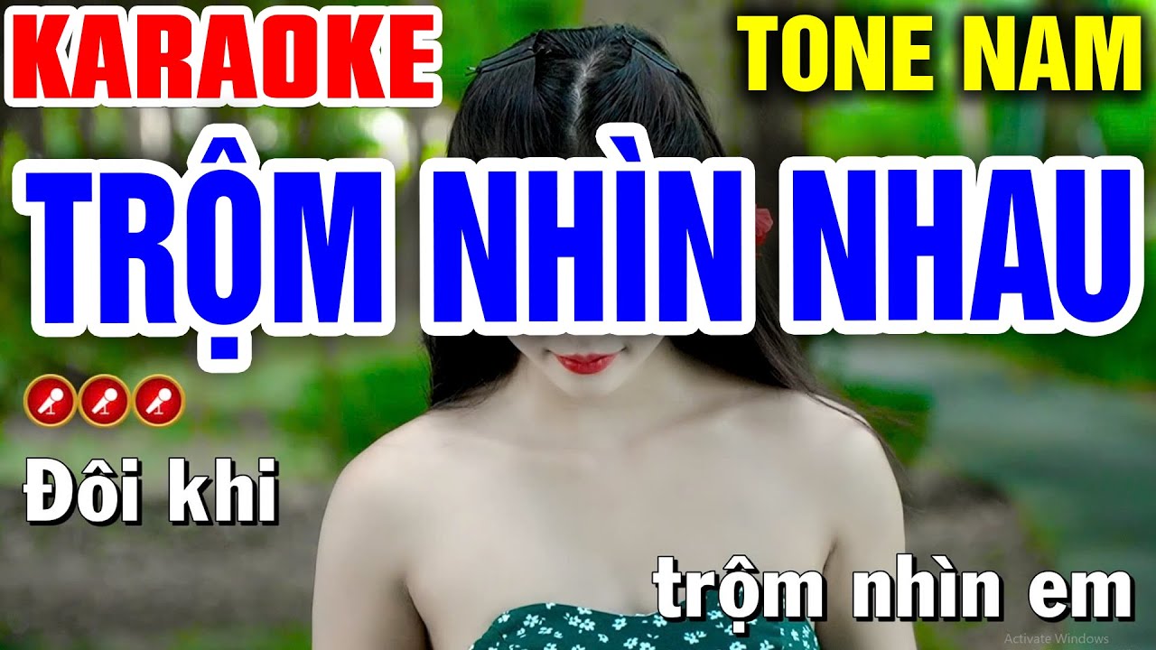 TRỘM NHÌN NHAU Karaoke Nhạc Sống Tone Nam - Bến Đợi Karaoke