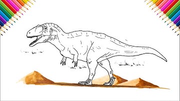 How to Draw Acrocanthosaurus | Drawing and Coloring