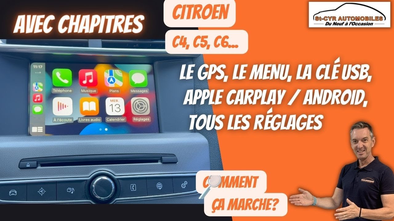 Citroen C4, DS4, Guide complet GPS, radio, Bluetooth, Carplay, Android