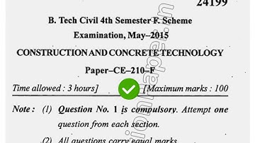 2015 Mdu BTech Civil 6th Sem Construction & Concrete Technology Question Paper