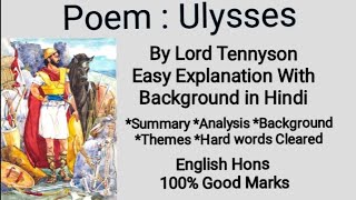 ULYSSES by LORD TENNYSON | Line by Line Analysis With Background English Hons. Students Must Watch screenshot 5