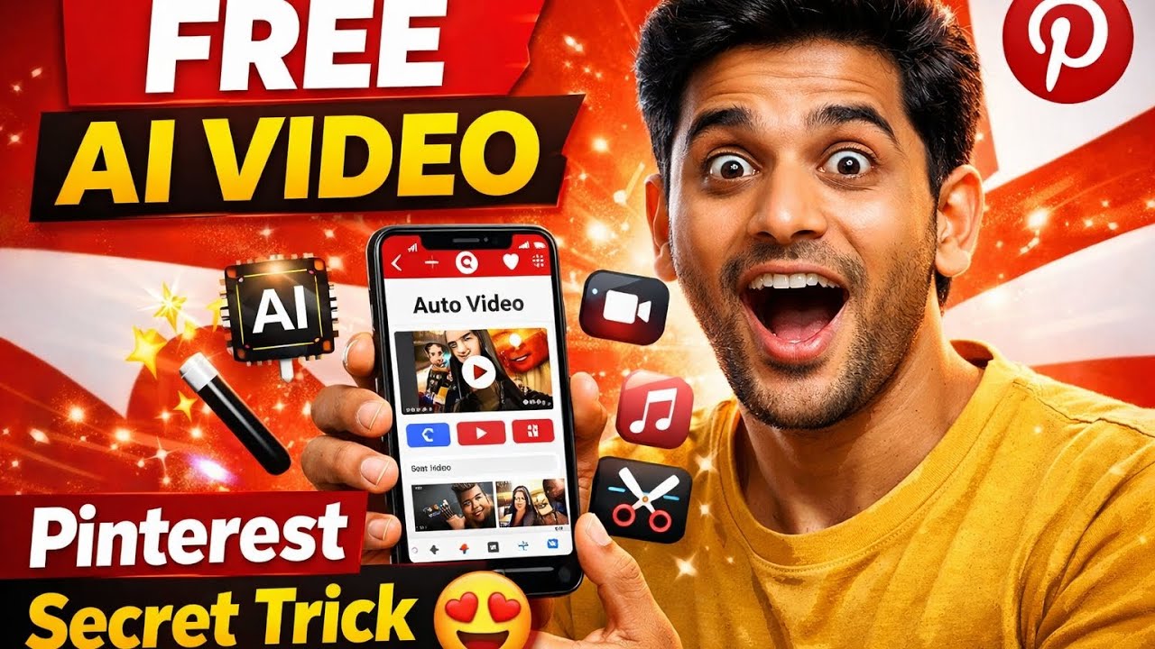 Pinterest App Se FREE AI Video Kaise Banaye 😍 | No App | No Editing Sirf 1 Click Me
