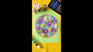 Little daisy and bee. Creative art for kids. #drawing #painting #diy #howtodraw,