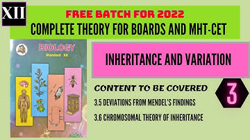 Inheritance and Variation / NEW SYLLABUS/ 12th Maharashtra board/ Part 3/ EXPLANATION IN HINDI