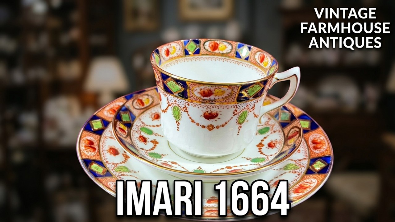 George Proctor & Co Gladstone China Imari 1664 Teacup Trio - YouTube